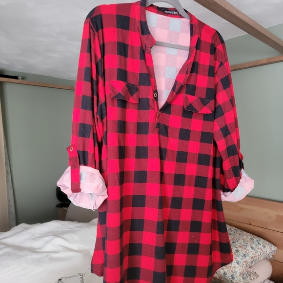 Super soft plus size plaid shirt - Picture 2 of 2